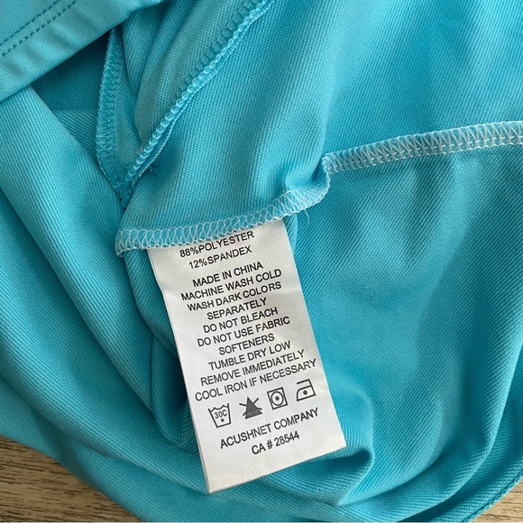 FJ FootJoy Full Zip Golf LS Jacket Women XL Teal Blue White Newcastle Golf Club - Picture 5 of 7